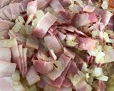 Foto del paso 4 de la receta Macarrones con bacon, y costra de huevos, quesos y bebida de avena