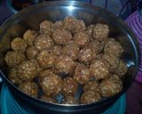 A picture of step 10 of Rice coconut jaggery ladoo.