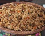 A picture of step 7 of Soya chunks fried rice.