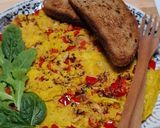 Savanyúkáposztás, paprikás vegán omlett recept fázis 3 fotója