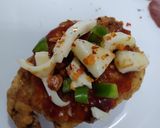 A picture of step 5 of Crispy chicken pizza.
