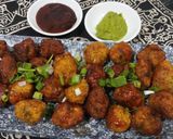 A picture of step 4 of Corn pakoda.