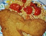 Foto del paso 8 de la receta: Milanesa de Cerdo con Fideos Cherry y Ajo Asados