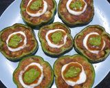 A picture of step 6 of Capsicum Tikki Chaat.