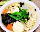 Hình bước làm 3 của món Canh Rong Biển Nấm Thập Cẩm Chay