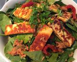 A picture of step 3 of Chilli Halloumi and Tuna Salad.