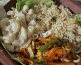 A picture of step 7 of Veg Sizzler with Paneer Steak and creamy Pasta.