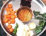 A picture of step 1 of Kadamba sadam.