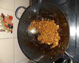 A picture of step 3 of Keema kathi roll.