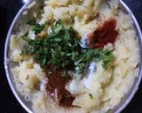 A picture of step 1 of Aloo paratha wrap.