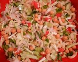 A picture of step 2 of Vegetarian Pasta Chaat/Salad.