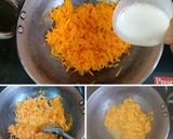 A picture of step 2 of Gajar Halwa Burfi/ Carrot Burfi.
