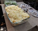 A picture of step 10 of Greek lamb pastitsio bake with rocket salad.