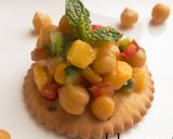 A picture of step 1 of Mango and Chickpeas Salsa puffs.