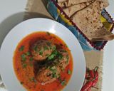 A picture of step 16 of Vegetable Kofta with chapati.
