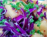 A picture of step 1 of Musk melon cabbage chilli dressing.