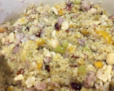 Foto del paso 11 de la receta: Pavo de Navidad con relleno de frutos secos, frutas, longaniza ibérica y cava
