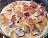 Foto del paso 8 de la receta: Patató con ajetes, setas y gambas