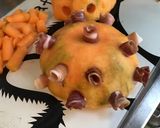 Une image de l'étape 5 de Melon « spoutnik » au jambon cru et basilic cœur crémeux de burrata.