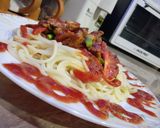 A picture of step 7 of Spaghetti.