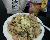 Foto langkah ke 1 dari resep Anabolic Creamy Black Pepper Pasta|high protein, low calorie.