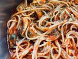 Espaguetis con mejillones