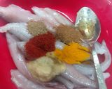A picture of step 1 of Chatpaty kurkury Bombil fish fry.