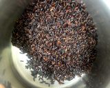 A picture of step 1 of Manipuri Chak hao tal / black rice poori.