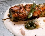 Foto del paso 4 de la receta: Brochetas de salmón al pesto con cremoso de patata