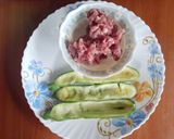 A picture of step 1 of Zucchini boats.
