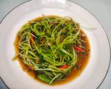 ต้นอ่อนผักบุ้งผัดหอยลายสามรส วิธีทำสูตร 3 รูป