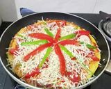 A picture of step 2 of Dhokla Pizza.