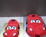 A picture of step 9 of 4&10pounds red car is ready to go pineapple cake.