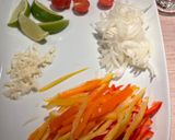 A picture of step 2 of Thai coconut curry with prawns.