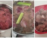 A picture of step 1 of Sweet and Spicy Chicken Liver in soy and coriander sauce.