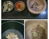 A picture of step 1 of Aloo Matar in Beet curry.
