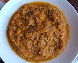 Foto del paso 1 de la receta: Puré de zapallo camote sin papas, y carne, ensalada de tomate