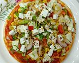 A picture of step 5 of Sattu Powder Cheese Pizza (Desi style).