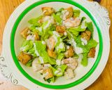 A picture of step 7 of Salad “Caesar” with shrimp 🦐.