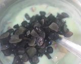 A picture of step 2 of Pista fruit custard orange jelly with black currant sauce.