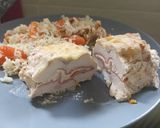 Sajttal, sonkával töltött csirkemell basmati rizzsel recept fázis 4 fotója