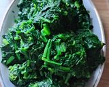 A picture of step 7 of Blanched spinach.