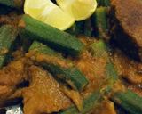 A picture of step 8 of Bhindi ghousht.