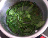 A picture of step 1 of Palak paneer.