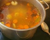 Savanyú krumplileves kolbásszal, és tojással recept fázis 1 fotója