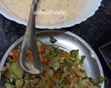 A picture of step 2 of Panchmel Dal or Mixed Lentils Chilla with veggies.