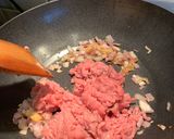 A picture of step 1 of Spaghetti bolognese with Thai green pesto.