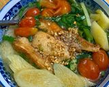 Hình bước làm 4 của món Bún cá hồi