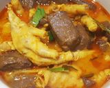 A picture of step 4 of Spicy Red Curry Chicken Feet with Pickled Bamboo Shoots.