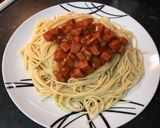Spagetti párizsival recept fázis 8 fotója